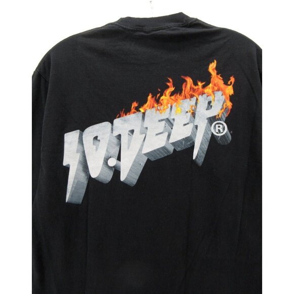 VINTAGE 10 Deep Shirt Medium Pullover Spellout Double Sided Skater - Picture 7 of 9